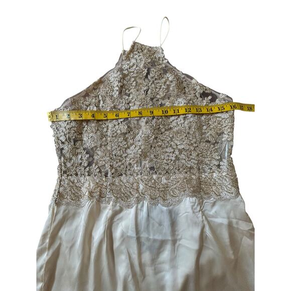 NWT Hello Molly Champagne Satin and Lace Halter Cocktail Dress - Size 12 - Picture 13 of 15